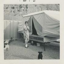 Woman with Camper