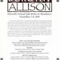 Dorothy Allison - Eleventh Annual Zale Writer-In-Residence