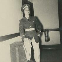 Jean Boudreaux in Band Uniform, Seated