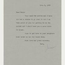 Correspondence from James Andrews Beard, 1969-10-6