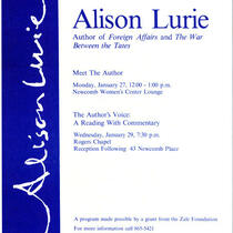 Alison Lurie - Tulane's First Woman Writer-in-Residence